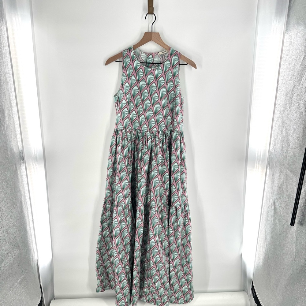 Odeeh Shell Print Tiered Tent Dress Size US 4 Summer Spring Vacation Resortwear‎